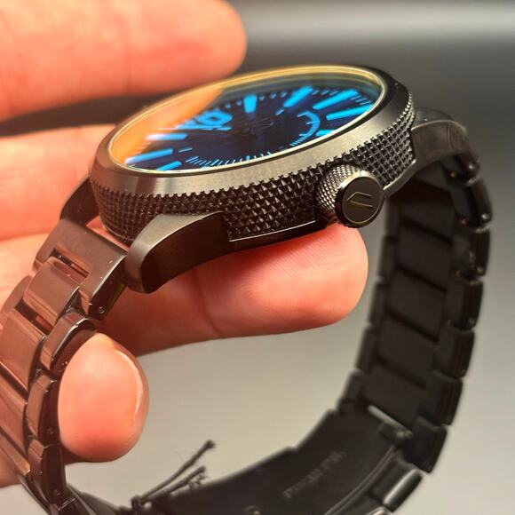 Diesel DZ-1844 Rasp Mens Ion Plated Stainless Steel Blue Dial Quartz Watch NIB - Picture 13 of 17